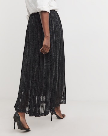 Knitted Glitter Shadow Stripe Maxi Skirt