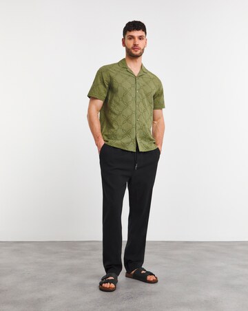 Cuban Collar Embroidery Shirt
