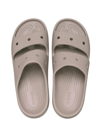 Crocs Taupe Classic Two Strap Slider Sandals- Standard Fit (D)