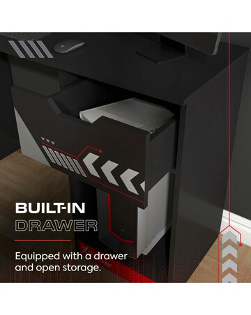 Octane Gaming Desk with Drawer Red