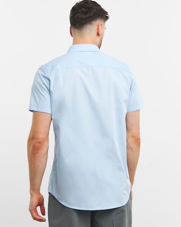 Blue Short Sleeve Formal Shirt Reg