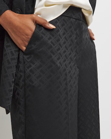 Satin Jacquard Wide Leg Trouser