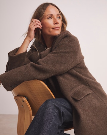 Anthology Mocha Tailored Wool Blend Coat