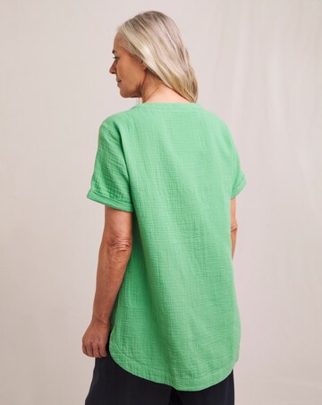 Julipa Button Pure Cotton Textured Top