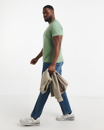 Textured Crew Neck T-Shirt-Khaki