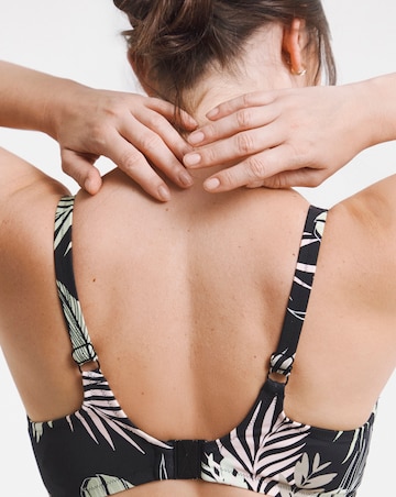 Elomi Tropical Retreat Plunge Wired Bikini Top Black