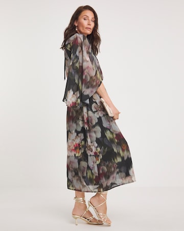 Joanna Hope Blouson Tie Neck Maxi Dress