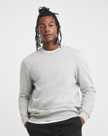 Crew Neck Sweatshirt Long- Grey Marl