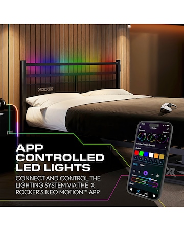 X Rocker Basecamp RGB Double Bed - Black