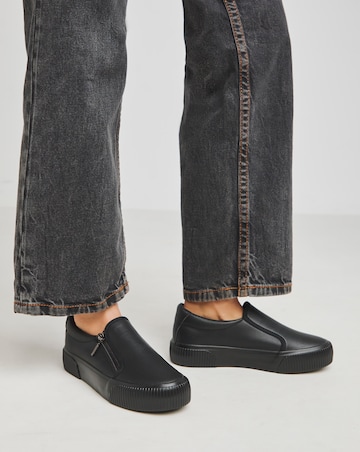 Esme Side Zip Trainers - Wide Fit (E)