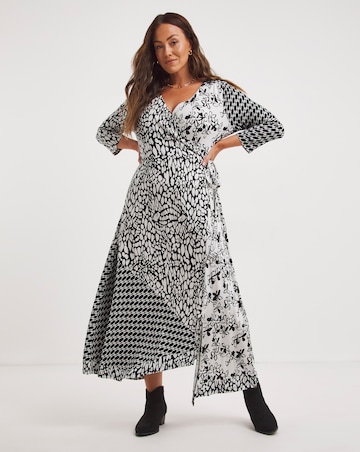 Joe Browns Black/White Melissa Wrap Jersey Maxi Dress