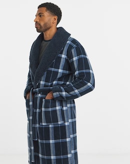 Check Bonded Fleece Dressing Gown