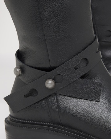 Veronica Knee High Wrap Detail Boots - Wide Fit (E) & Curvy Calf