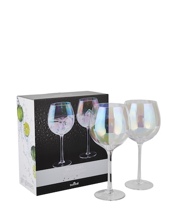 BarCraft Set of Two Iridescent Gin Glasses