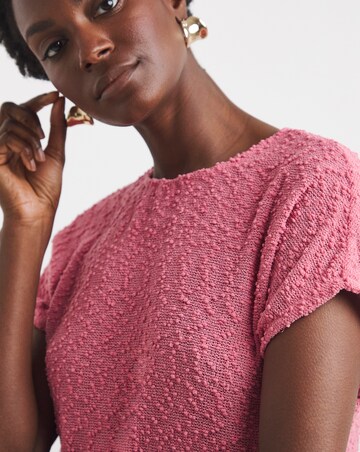 Boucle Longline Curved Hem Top