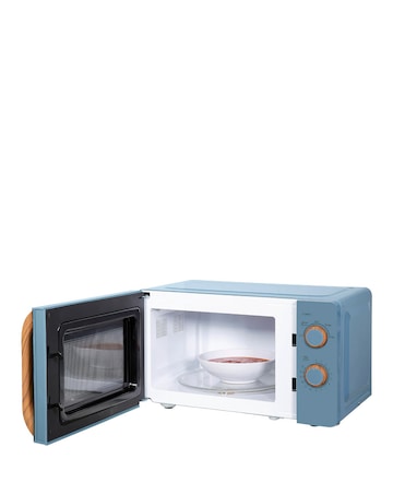Russell Hobbs 17 Litre Blue Manual Microwave Wood Effect