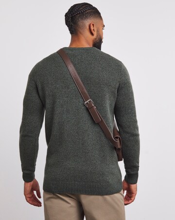Khaki Lambswool Crew Neck Jumper