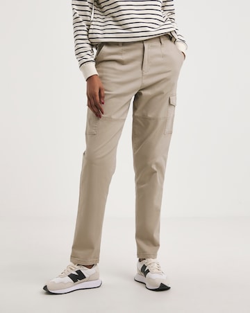 Camel Stretch Utility Tapered Chino Trousers