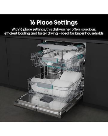 Hisense HV16CUK Fully Integrated Full Size Dishwasher 16 Place Settings Black