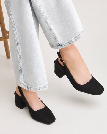 Henrietta Flexi Sole Block Heel Slingback Shoe Wide E fit