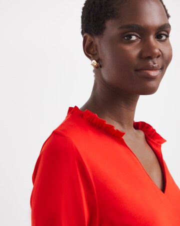 Red Frill Neck Top