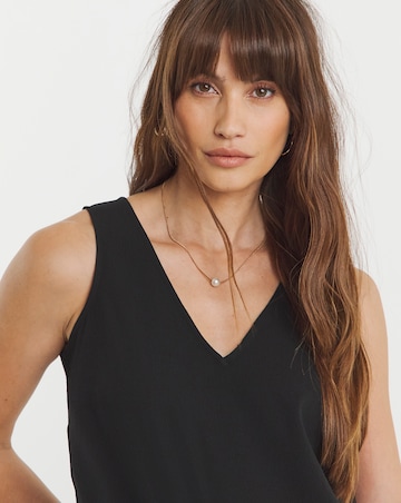 V Neck Woven Vest