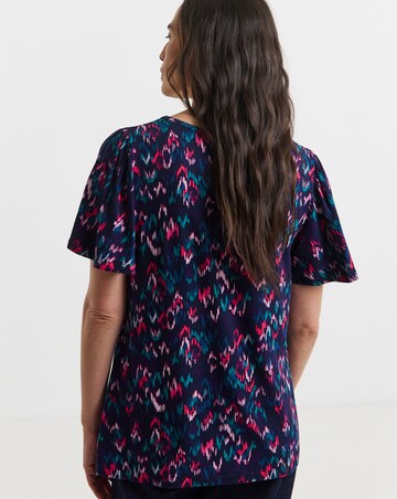 Angel Sleeve Button Front Top
