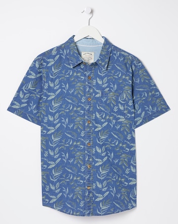 FatFace Short Sleeve Leaf Print Shirt