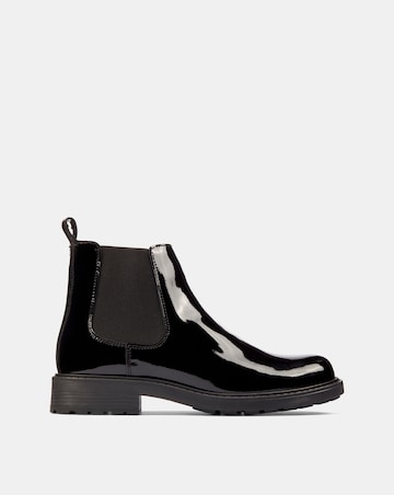 Clarks Orinoco2 Lane Pull On Patent Leather Ankle Boot Wide Fit