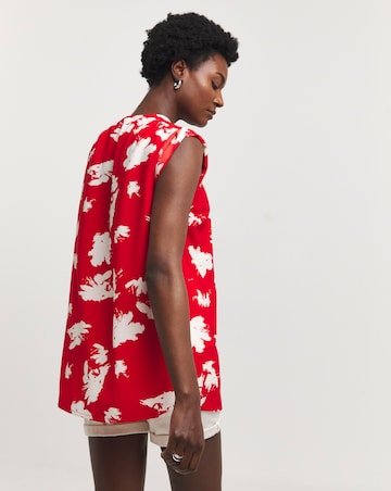 Printed Zip Front Top