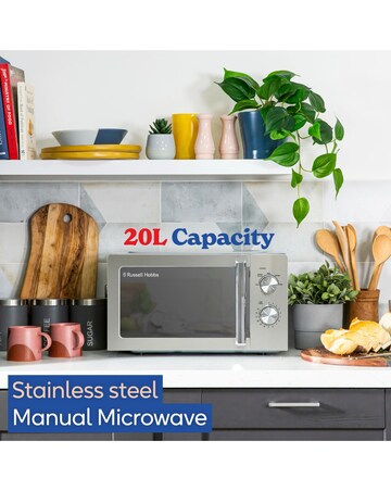 Russell Hobbs 20L Stainless Steel Manual Microwave