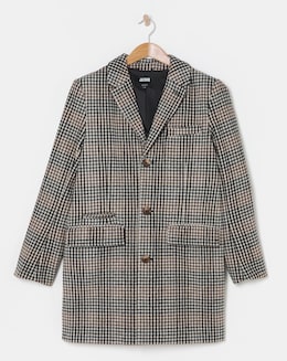 Wool Mix Check Over Coat
