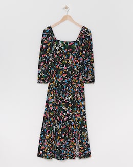 Square Neck Jersey Midi Dress