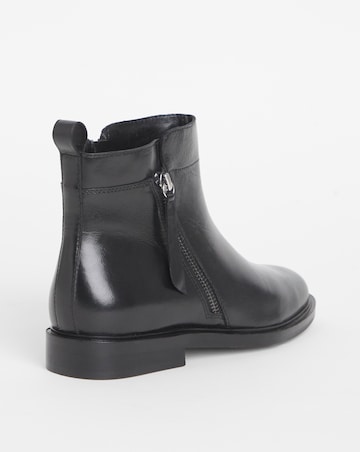 Camden Leather Side Zip Ankle Boots - Wide Fit (E)