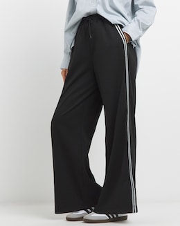 Ponte Jersey Glitter Side Stripe Wide Leg Trouser