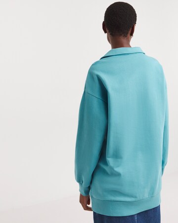 Light Blue Rugby Collar Sweatshirt