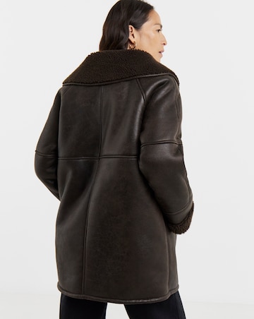 Chocolate Shawl Cover Aviator Jacket