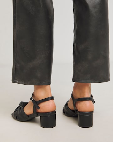 Tamika Volume Twist Flexible Sole Block Heel Sandals - Wide Fit (E)