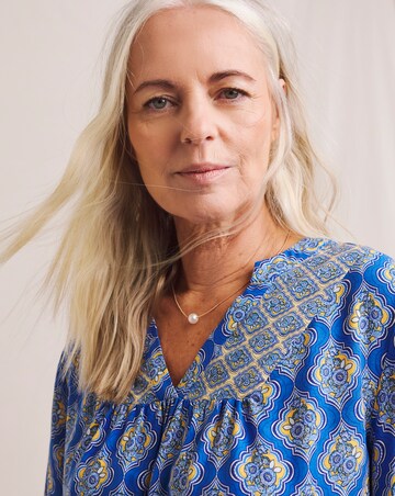 Julipa Mix Print Notch Neck Blouse