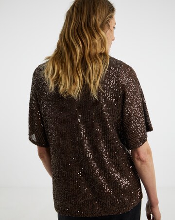 Sequin Sleeve T-Shirt