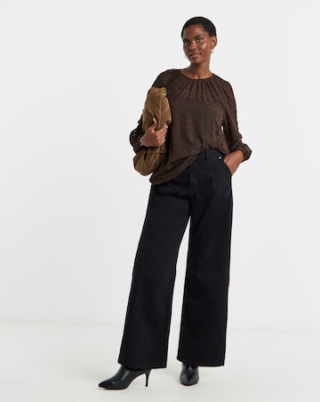 Dobby Raglan Sleeve Blouse