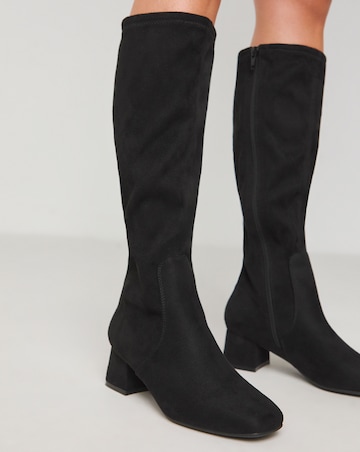 Demi Knee Kigh Heeled Boot - Extra Wide Fit (EEE) & Super Curvy/Curvy Plus Calf
