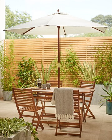 Charles Bentley Grey Wooden Parasol - 2.4m