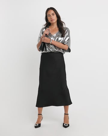 Metallic Angel Sleeve Blouse