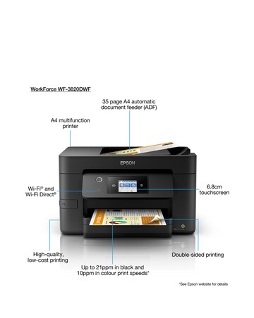 Epson WorkForce Pro WF-3820DWF A4 Colour Wi-Fi Multifunction Inkjet Printer