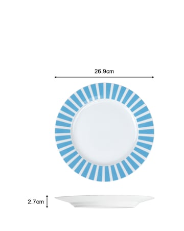 Waterside Blue Stripe 24 Piece Dinner Set