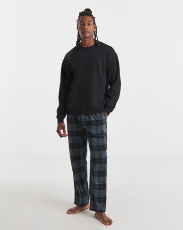 Crew Sweatshirt and Check Bottom Lounge Set