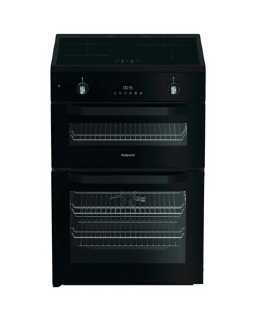 Hotpoint HDE6IDC2B1 60cm Electric Double Cooker Induction Hob - Black + Install