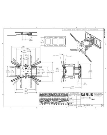 Sanus VuePoint F180c-B2 Full Motion 47-70in TV Wall Bracket