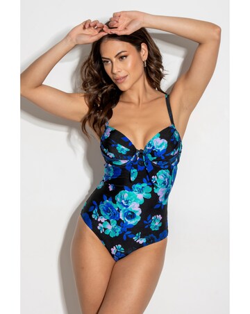 Pour Moi Portofino Wired Padded Swimsuit Black Floral